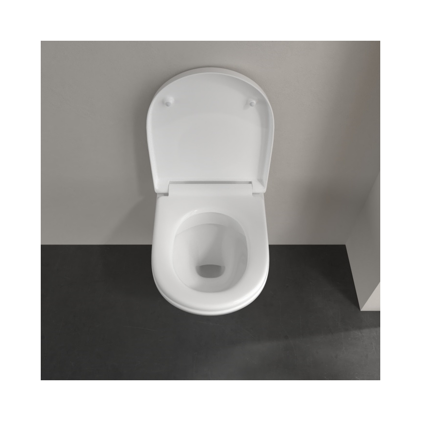 Villeroy & Boch 5688HR01 - Väggmonterad toalett med SoftClose-toalettsits O.NOVO keramik/vit