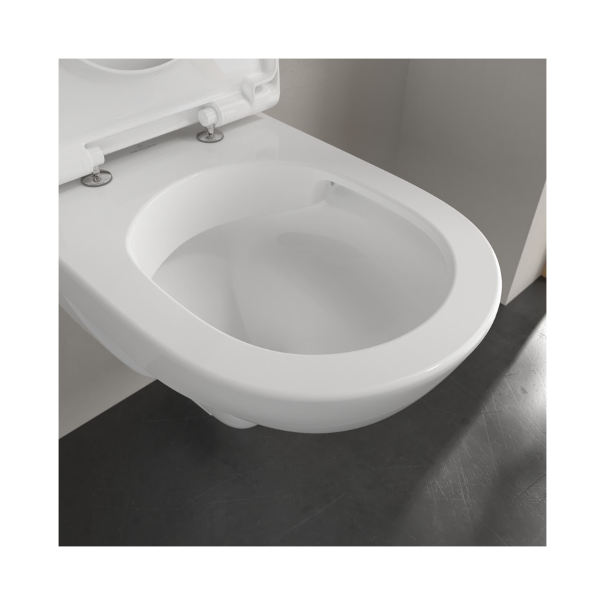 Villeroy & Boch 5688HR01 - Väggmonterad toalett med SoftClose-toalettsits O.NOVO keramik/vit