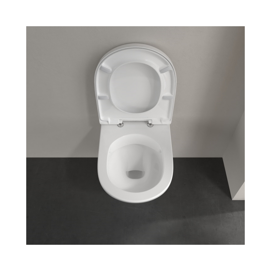 Villeroy & Boch 5688HR01 - Väggmonterad toalett med SoftClose-toalettsits O.NOVO keramik/vit