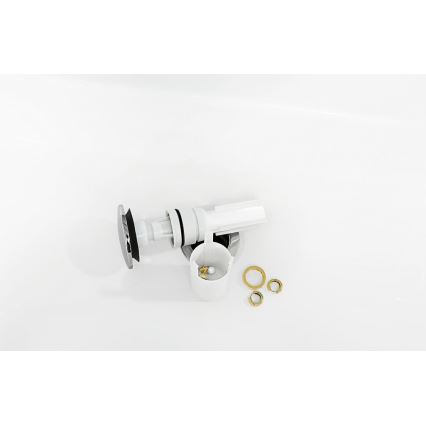 Villeroy & Boch 92198800 - Tvättställssifon PUSHOPEN, polerad krom/vit