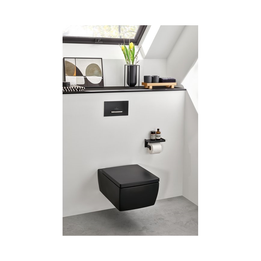 Villeroy & Boch 922169AN - Spolknapp VICONNECT matt svart/matt krom