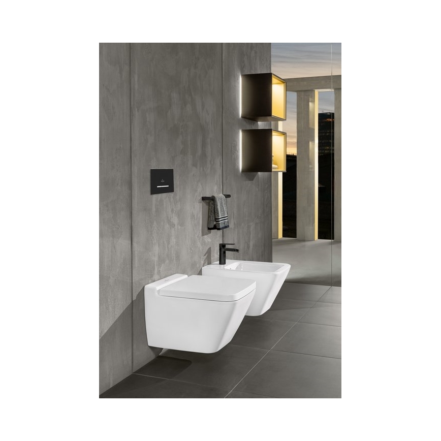 Villeroy & Boch 922169AN - Spolknapp VICONNECT matt svart/matt krom