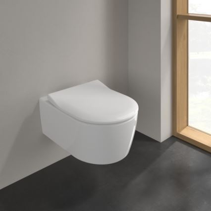 Villeroy & Boch 9M87S101 - Toalettsits SoftClose AVENTO vit
