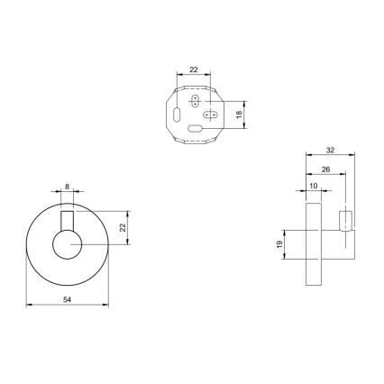 Villeroy & Boch TVA15101100061 - Väggkrok ELEMENTS, blank krom
