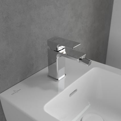 Villeroy & Boch TVB11200100061 - Bidettblandare + bottenventil SUBWAY 3.0 blank krom