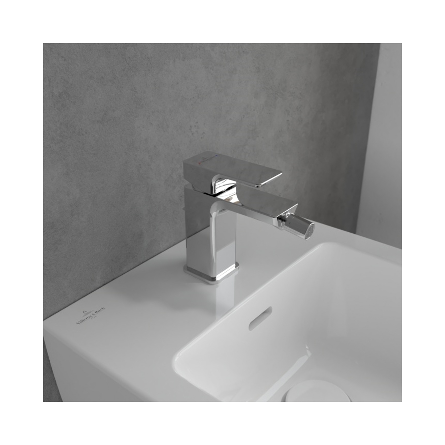 Villeroy & Boch TVB11200100061 - Bidettblandare + bottenventil SUBWAY 3.0 blank krom