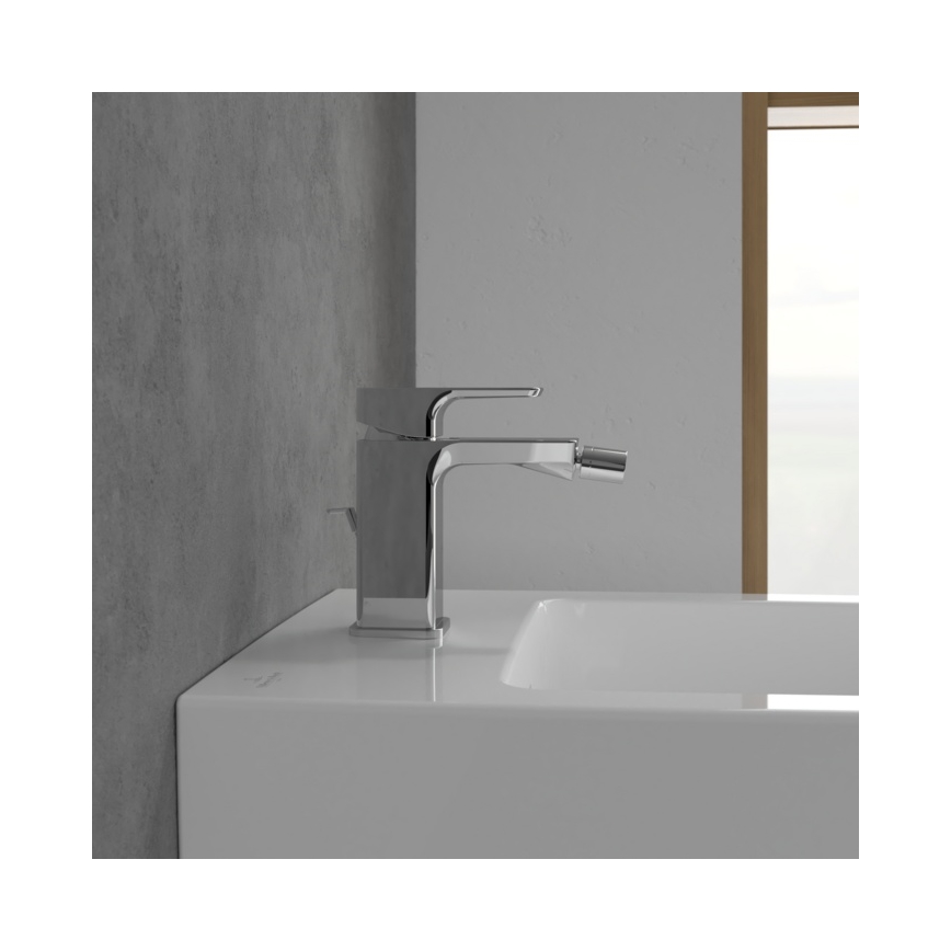 Villeroy & Boch TVB11200100061 - Bidettblandare + bottenventil SUBWAY 3.0 blank krom