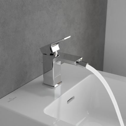 Villeroy & Boch TVB11200100061 - Bidettblandare + bottenventil SUBWAY 3.0 blank krom