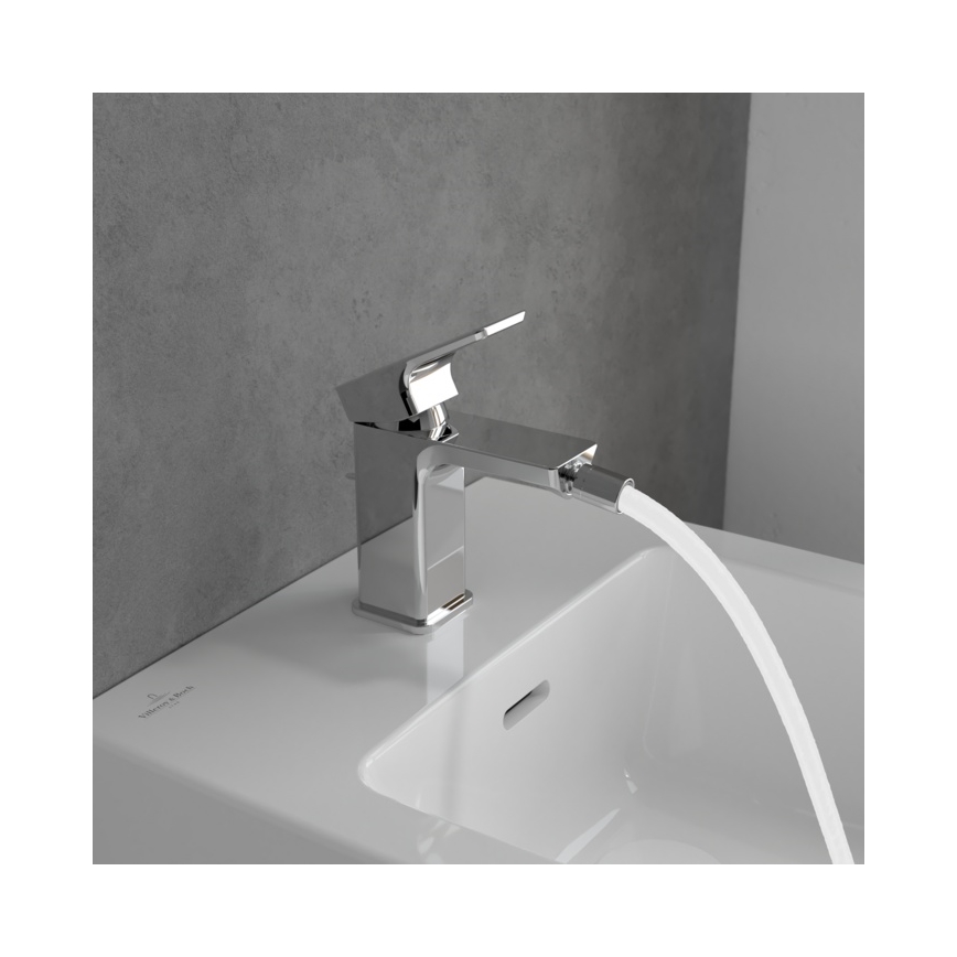 Villeroy & Boch TVB11200100061 - Bidettblandare + bottenventil SUBWAY 3.0 blank krom