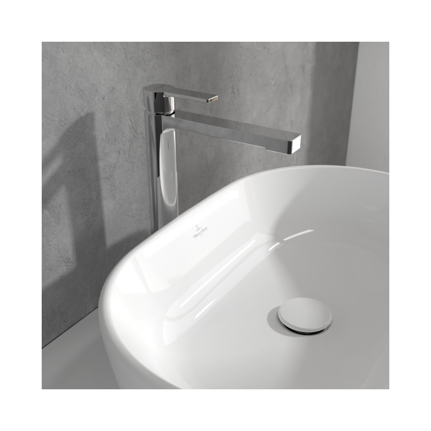 Villeroy & Boch TVW10300500061 - ARCHITECTURA tvättställsblandare med bottenventil, 32,9 cm, blank krom