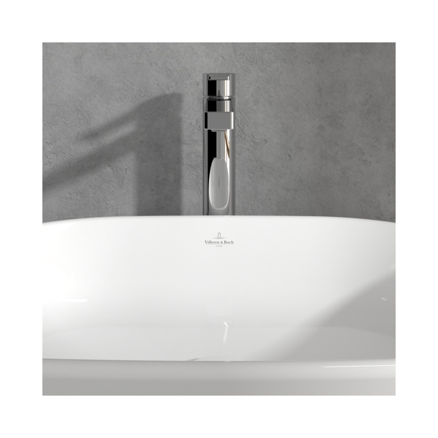 Villeroy & Boch TVW10300500061 - ARCHITECTURA tvättställsblandare med bottenventil, 32,9 cm, blank krom