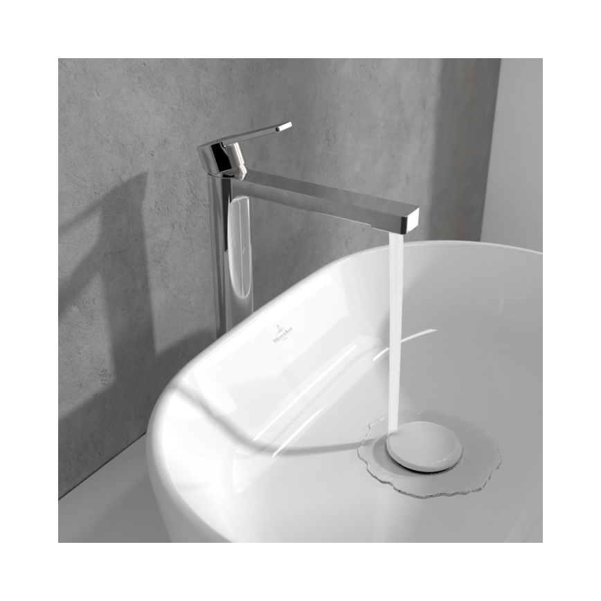 Villeroy & Boch TVW10300500061 - ARCHITECTURA tvättställsblandare med bottenventil, 32,9 cm, blank krom