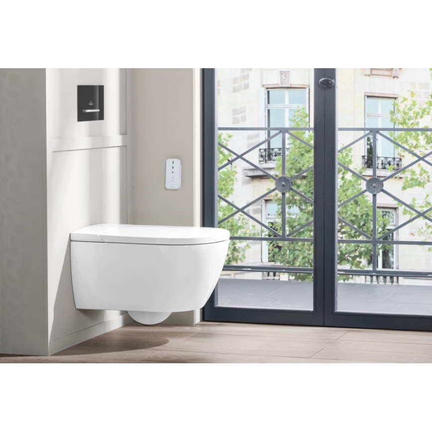 Villeroy & Boch V0E100R1 - Väggmonterad bidé med SoftClose VICLEAN-sits, keramik/vit +fjärrkontroll