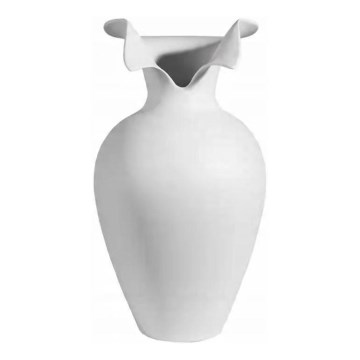 Vit keramisk vas 41,5 x 23 cm