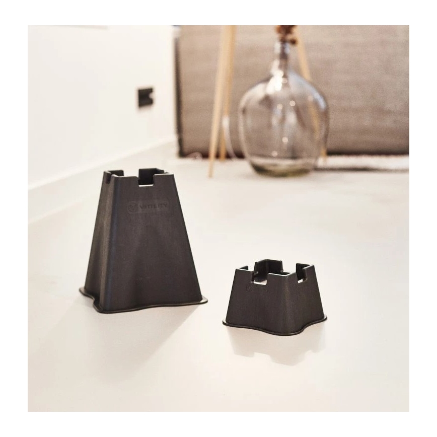 Vitility - Set med 4 sänghöjare, 7 cm, svart