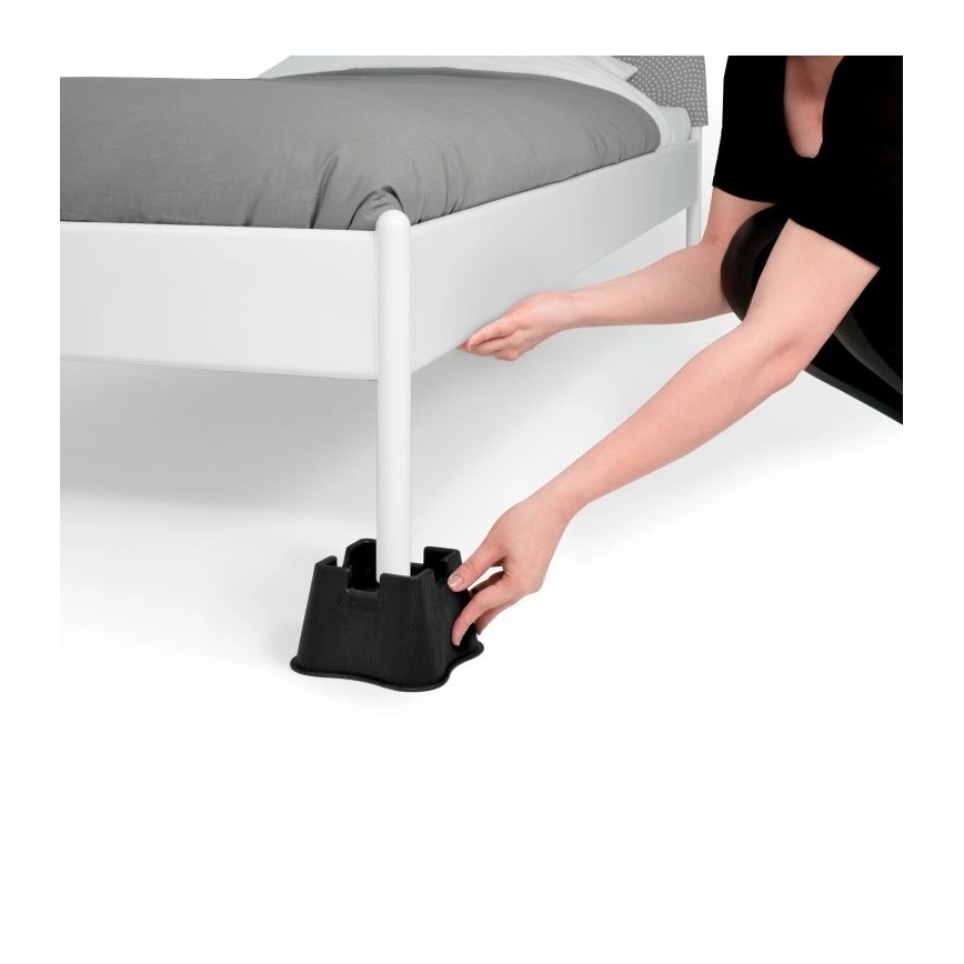 Vitility - Set med 4 sänghöjare, 7 cm, svart