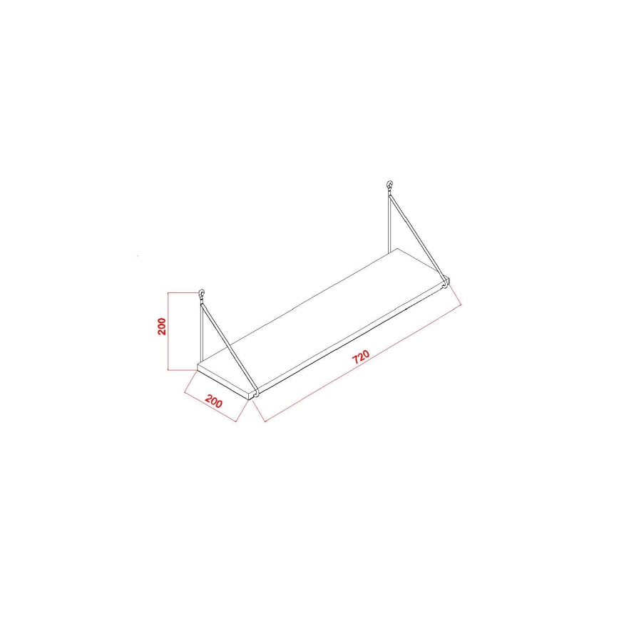Wall shelf ARMONI 20x72 cm vit