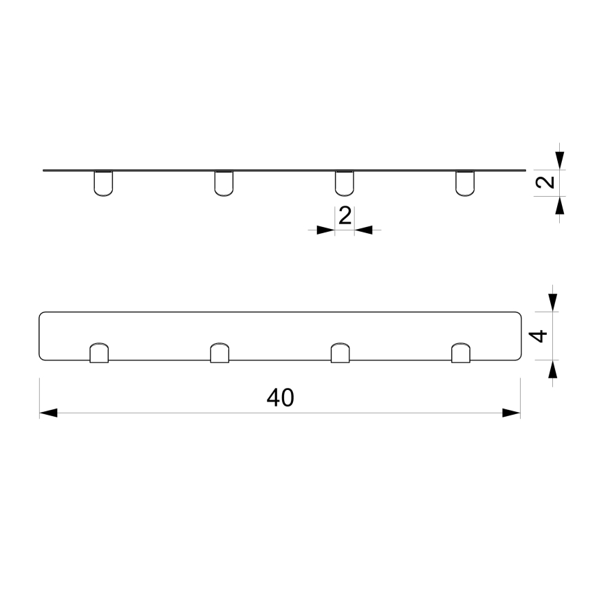 Wall towel holder 40 cm vit