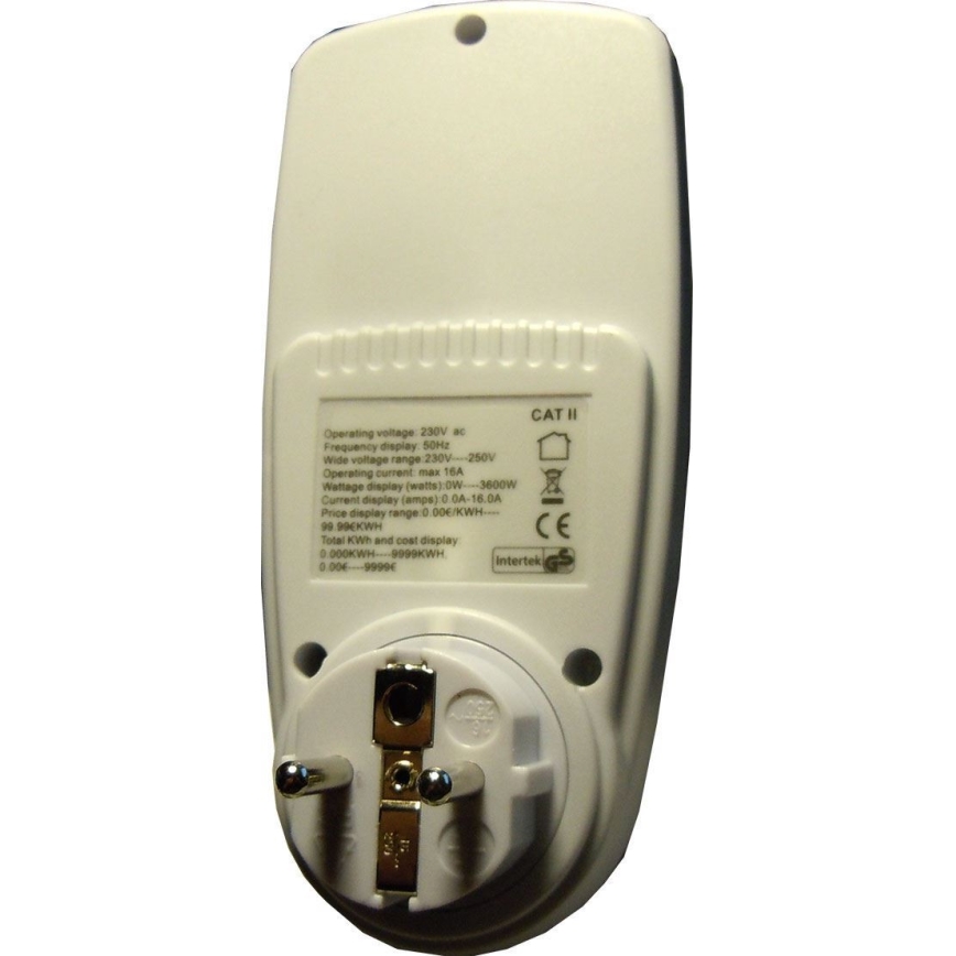 Wattmeter och elförbrukningsmätare 3600W/230V