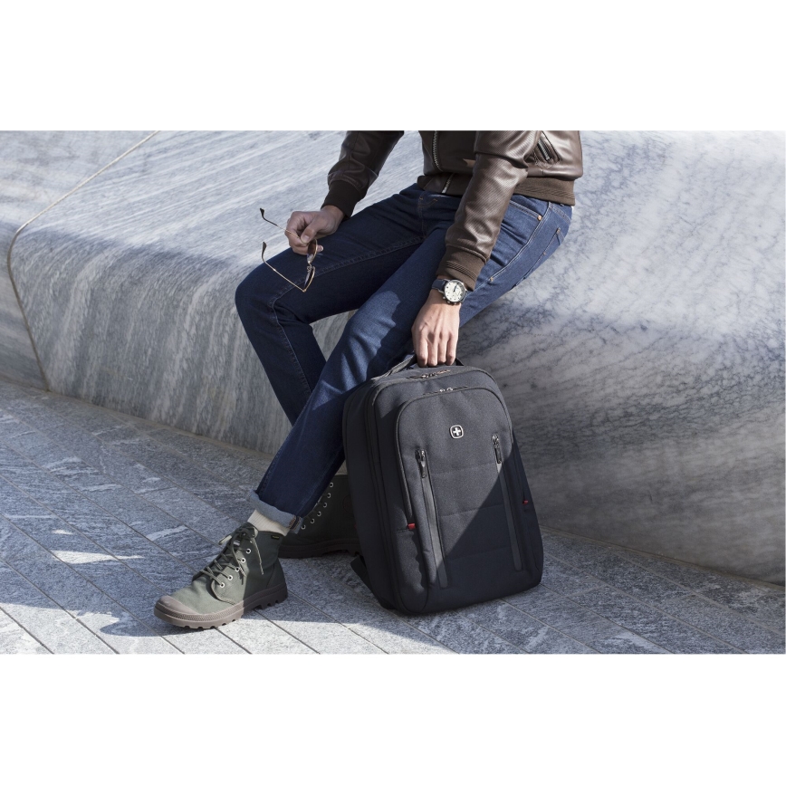 Wenger - Laptop ryggsäck 16 l 16" med ficka för surfplatta 12" Stad Traveler svart