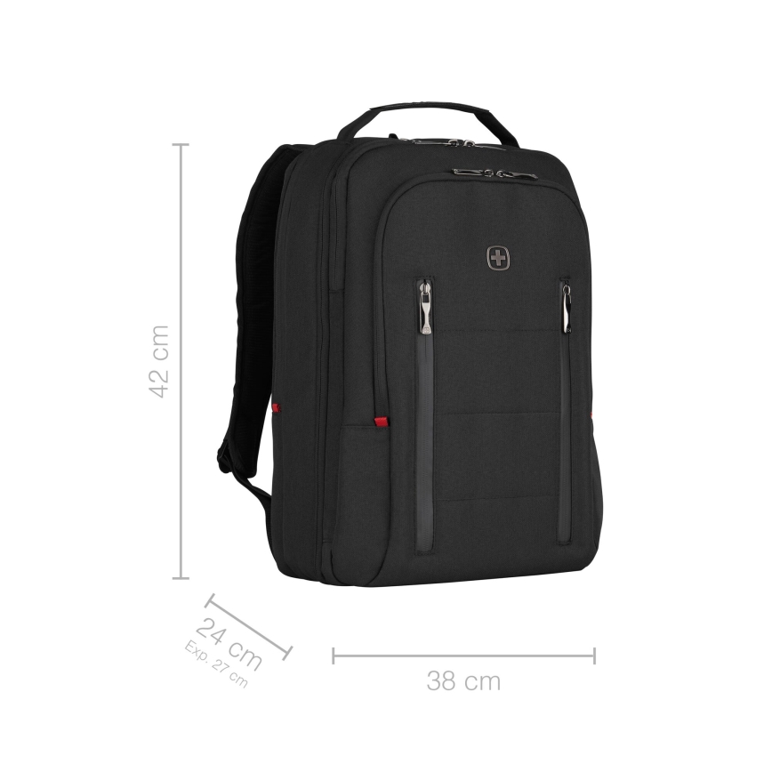 Wenger - Laptop ryggsäck 16 l 16" med ficka för surfplatta 12" Stad Traveler svart