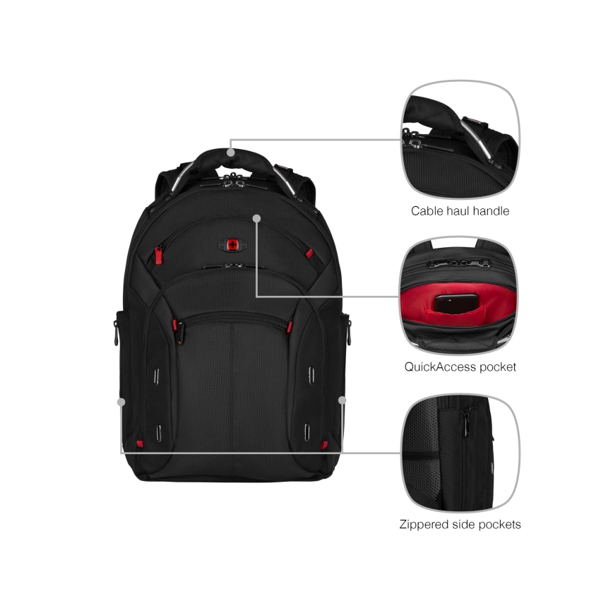 Wenger - Laptop ryggsäck 20 l 15" med ficka för surfplatta 10" Gigabyte svart