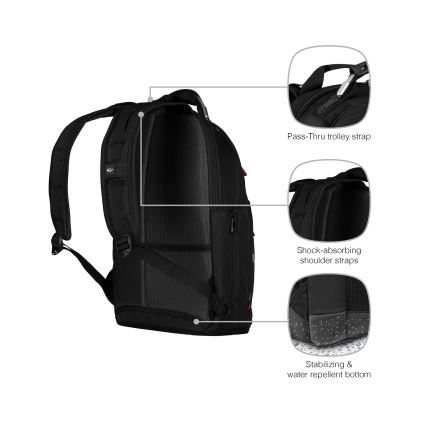 Wenger - Laptop ryggsäck 20 l 15" med ficka för surfplatta 10" Gigabyte svart