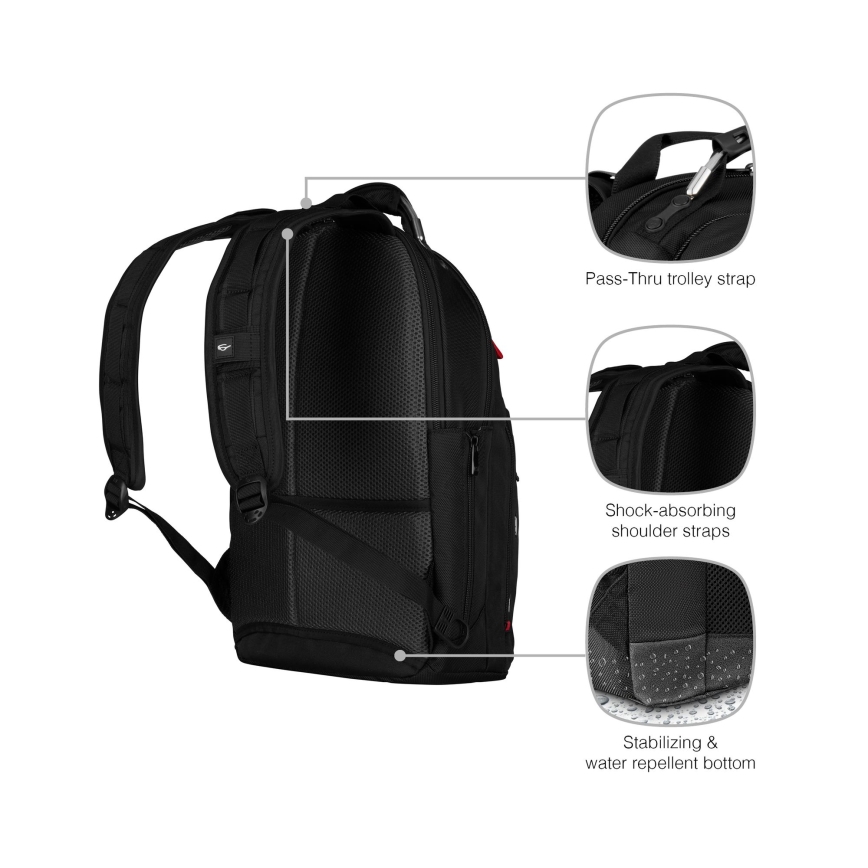 Wenger - Laptop ryggsäck 20 l 15" med ficka för surfplatta 10" Gigabyte svart
