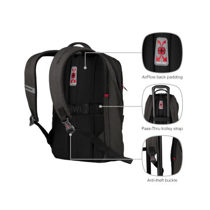 Wenger - Laptop ryggsäck 21 l 16" med ficka för surfplatta 10" MX Belysning svart