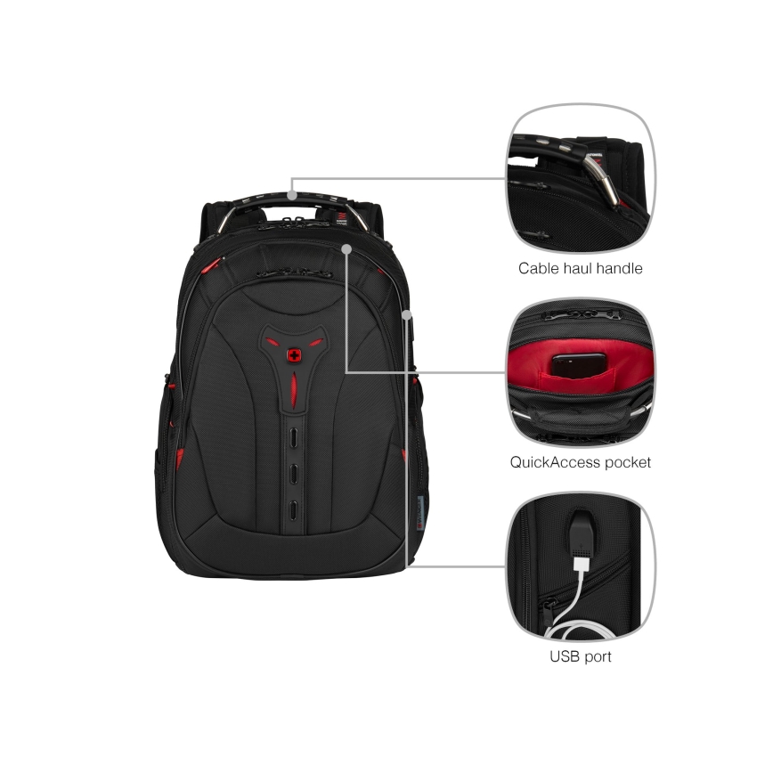 Wenger - Laptop ryggsäck 25 l 16" med ficka för surfplatta 10" Pegasus Deluxe svart
