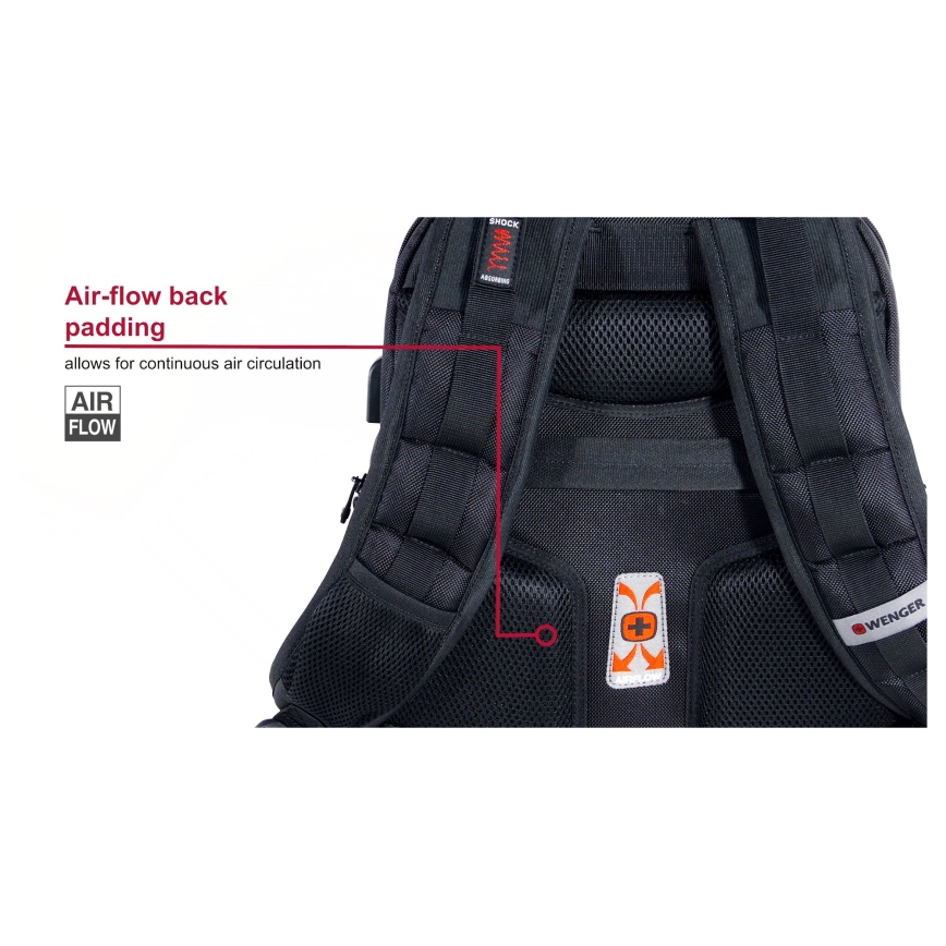 Wenger - Laptop ryggsäck 25 l 16" med ficka för surfplatta 10" Pegasus Deluxe svart