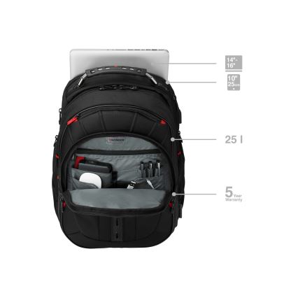Wenger - Laptop ryggsäck 25 l 16" med ficka för surfplatta 10" Pegasus Deluxe svart