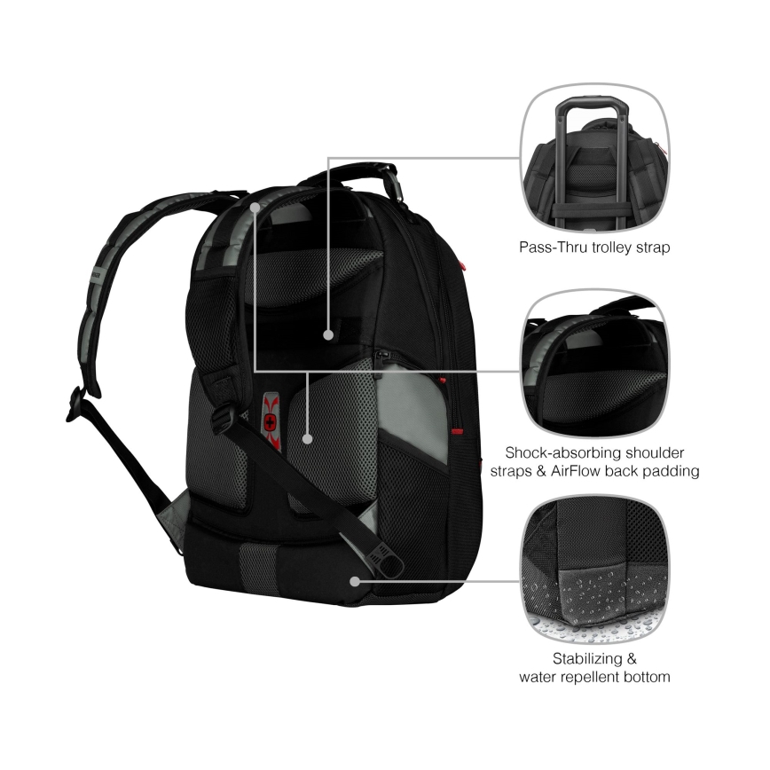Wenger - Laptop ryggsäck 25 l 17" med ficka för surfplatta 12" Pegasus svart/grå