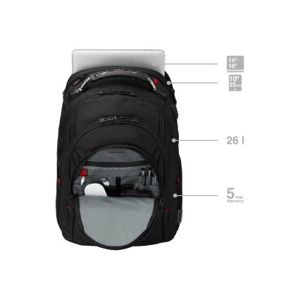 Wenger - Laptop ryggsäck 26 l 17" med ficka för surfplatta 10" Ibex Ballistic Deluxe