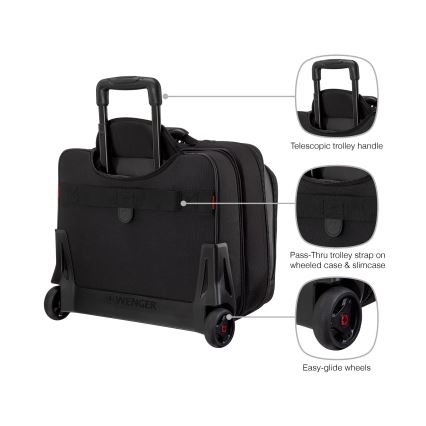 Wenger - Reseväska på hjul 23 l 17" + laptopväska 15,4" Potomac svart