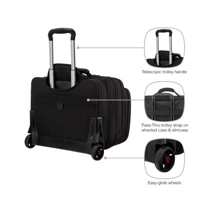 Wenger - Reseväska på hjul 25 l 17" + laptopväska 15,6" Patriot svart