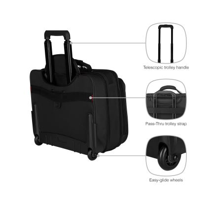 Wenger - Travel luggage på hjul 29 l + laptop låda 15,6" Granada svart