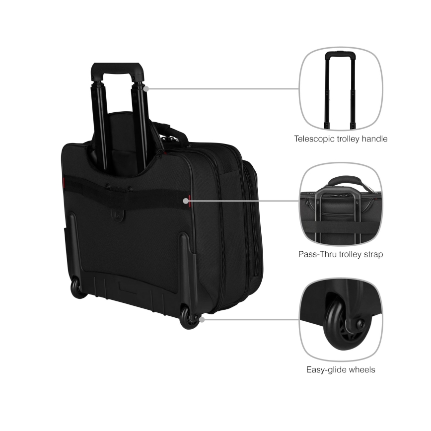 Wenger - Travel luggage på hjul 29 l + laptop låda 15,6" Granada svart