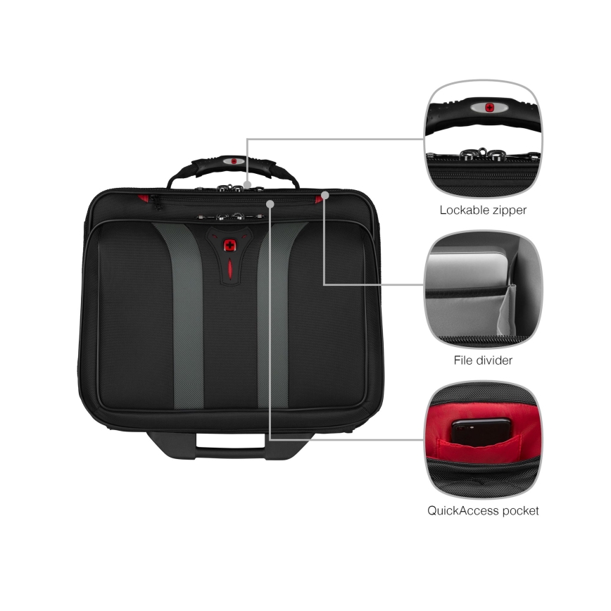 Wenger - Travel luggage på hjul 29 l + laptop låda 15,6" Granada svart