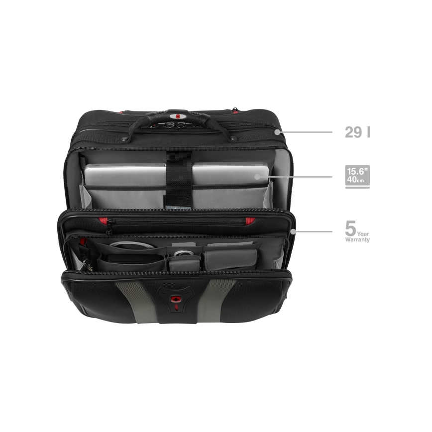 Wenger - Travel luggage på hjul 29 l + laptop låda 15,6" Granada svart