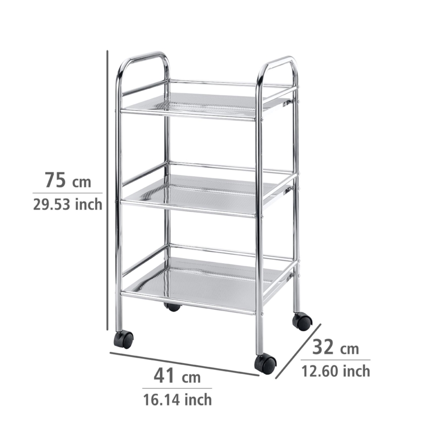 WENKO 12285100 - Rullvagn EXCLUSIVE 41x75 cm glänsande krom