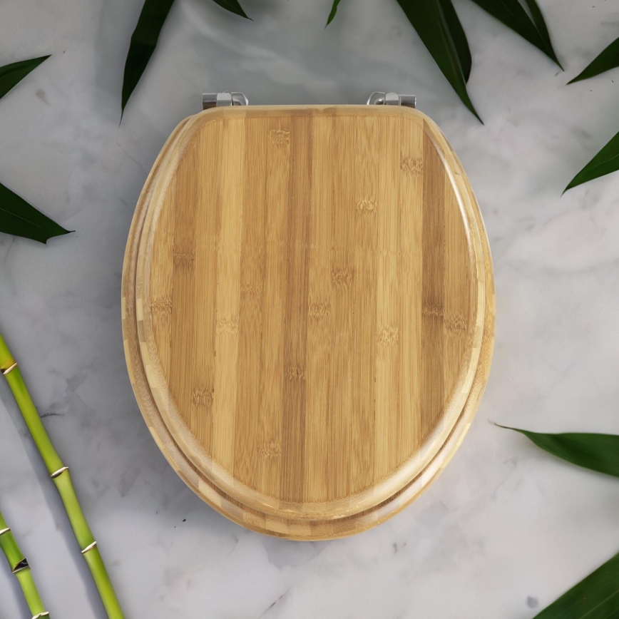 WENKO 144726100 - Toalettsits BAMBOO 34x41 cm brun/silver