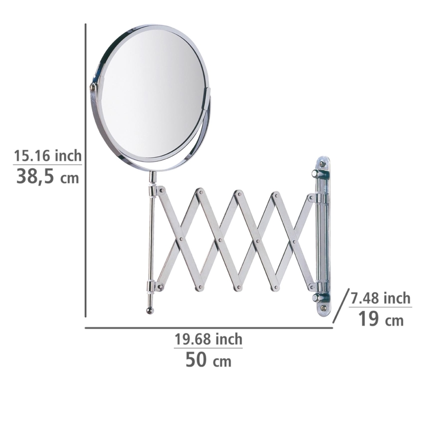 WENKO 15165100 - Sminkspegel EXCLUSIVE 19x38,5 cm polerad krom