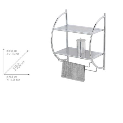 WENKO 15173100 - Hylla EXCLUSIVE 45,5x54,5 cm blank krom