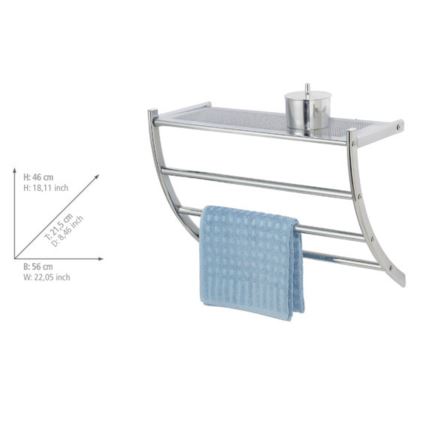 WENKO 15578100 - Handdukstativ PESCARA 56x46 cm glänsande krom