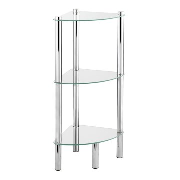 WENKO 15850100 - Hylla YAGO 30x74 cm rostfritt stål/silverfärgad/transparent