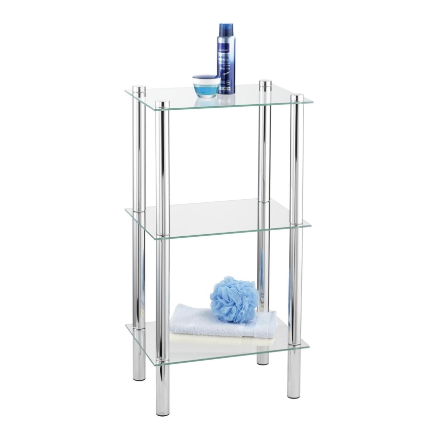 WENKO 15851100 - Hylla YAGO 40x74 cm silverfärgad/transparent