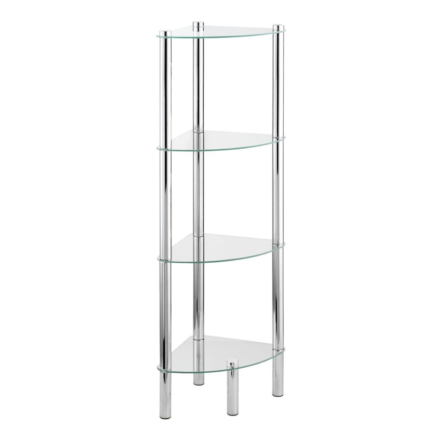 WENKO 15852100 - Hylla YAGO 30x104 cm rostfritt stål/silver/genomskinlig
