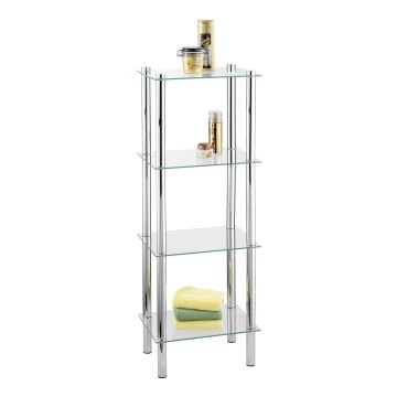 WENKO 15853100 - Hylla YAGO 40x104 cm rostfritt stål/silver/transparent