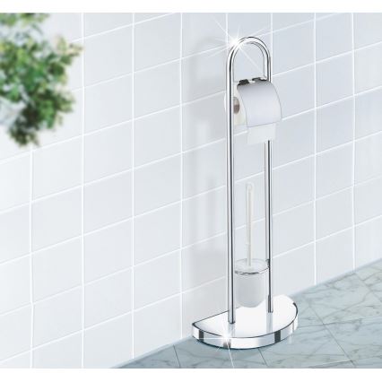 WENKO 16608100 - Toalettborste COSENZA 33 x 84 cm, blank krom/satin